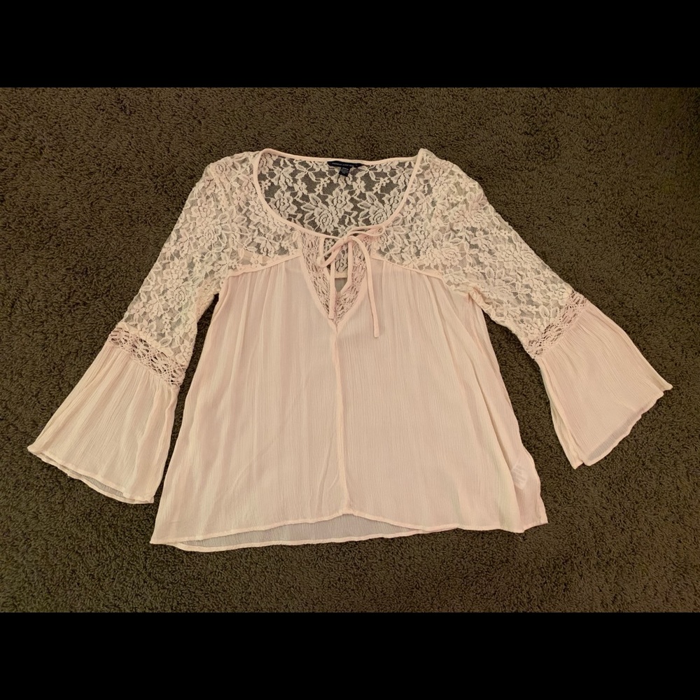American Eagle White Lace Blouse